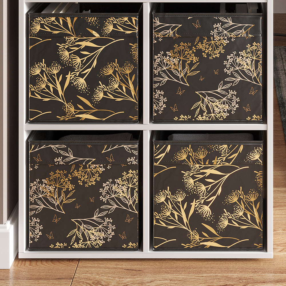 Vicco Scatola pieghevole Nero/oro 30 x 30 cm Set di 2 Opzione1