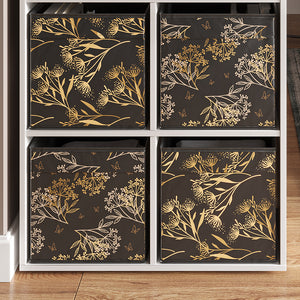 Vicco Scatola pieghevole Nero/oro 30 x 30 cm Set di 2 Opzione1