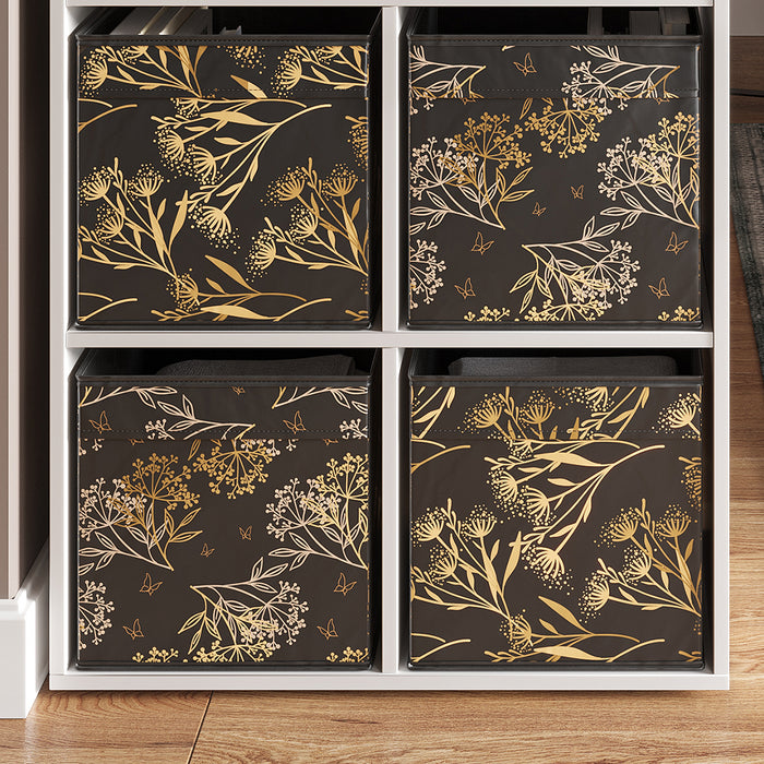 Vicco Scatola pieghevole Nero/oro 30 x 30 cm Set di 2 Opzione1