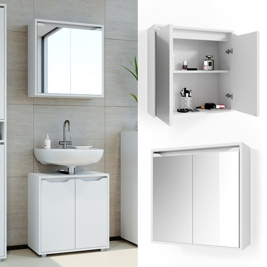 Vicco Specchio contenitore bagno Bianco 60 x 60 cm
