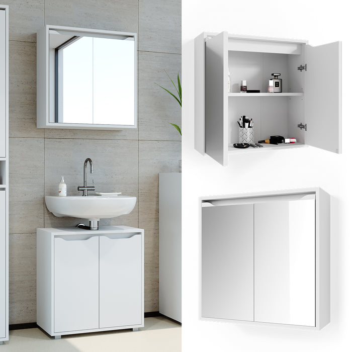 Vicco Specchio contenitore bagno Bianco 60 x 60 cm