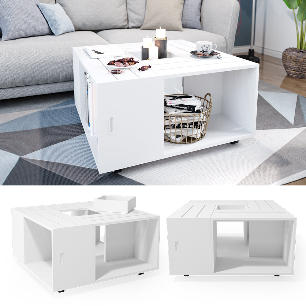 Vicco Tavolino da salotto Bianco 80 x 80 cm