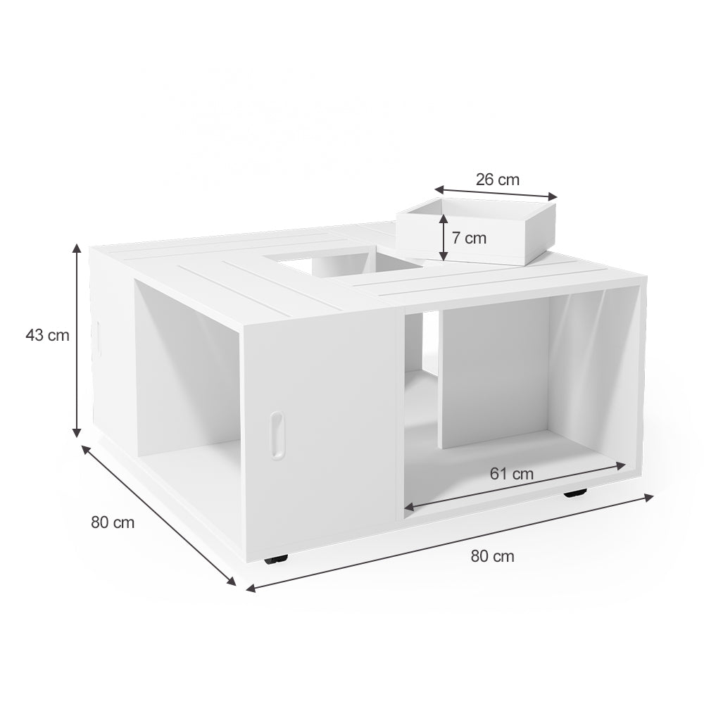 Vicco Tavolino da salotto Bianco 80 x 80 cm