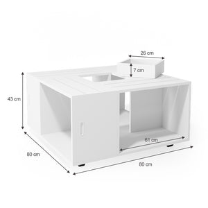 Vicco Tavolino da salotto Bianco 80 x 80 cm