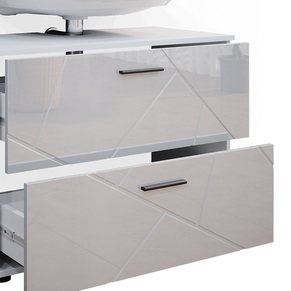 Vicco Mobile sottolavabo per bagno Bianco lucido 80 x 58.6 cm