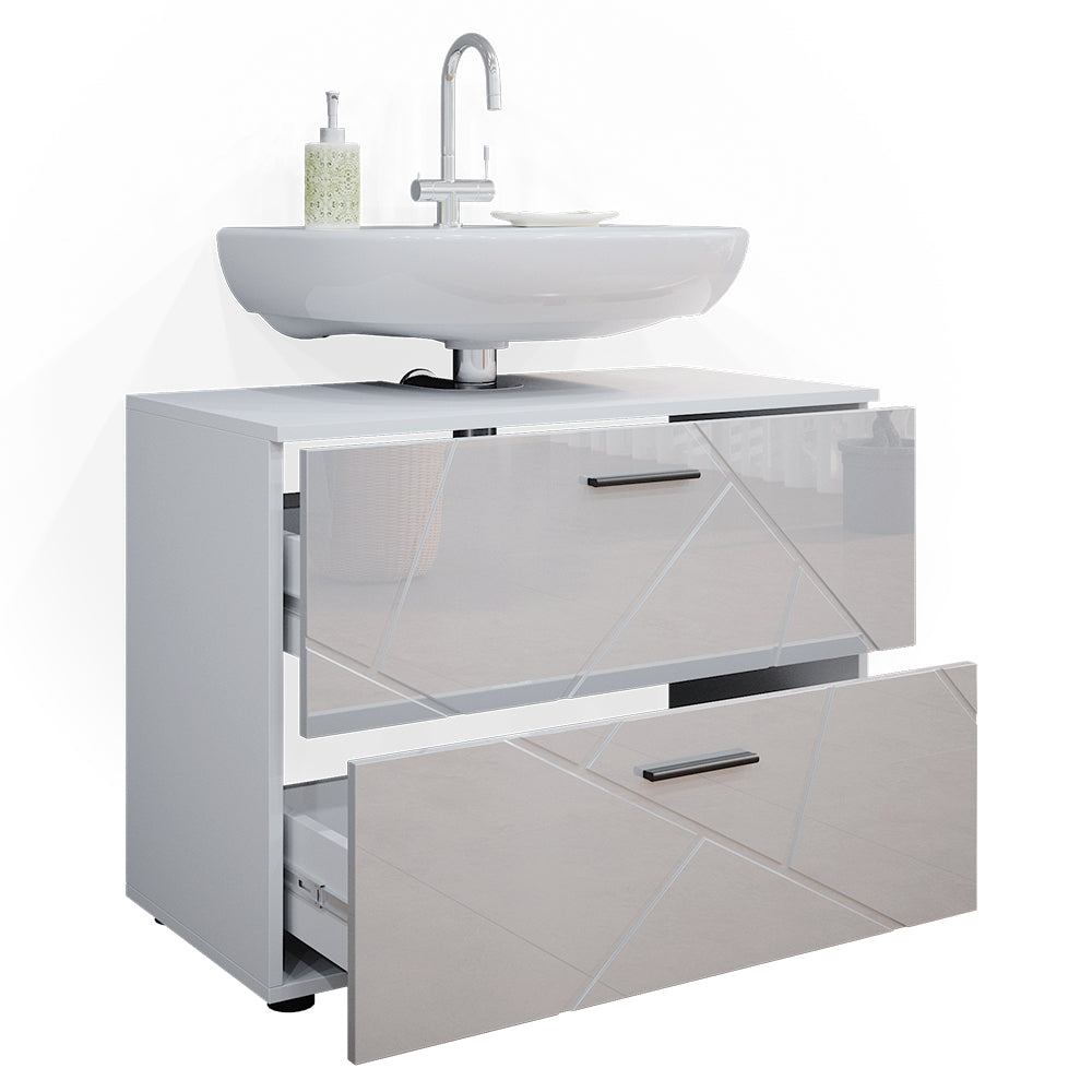 Vicco Mobile sottolavabo per bagno Bianco lucido 80 x 58.6 cm