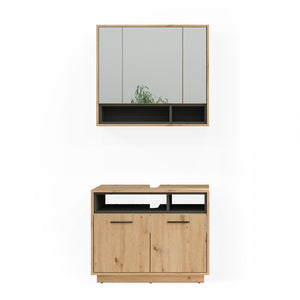 Vicco Set di mobili da bagno Rovere artigianale 2 parti