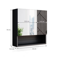 Vicco Specchio contenitore bagno Antracite lucido 54 x 55 cm