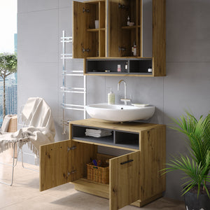 Vicco Set di mobili da bagno Rovere artigianale 2 parti