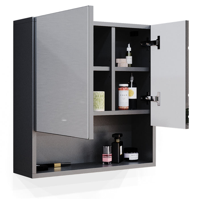 Vicco Specchio contenitore bagno Antracite lucido 54 x 55 cm