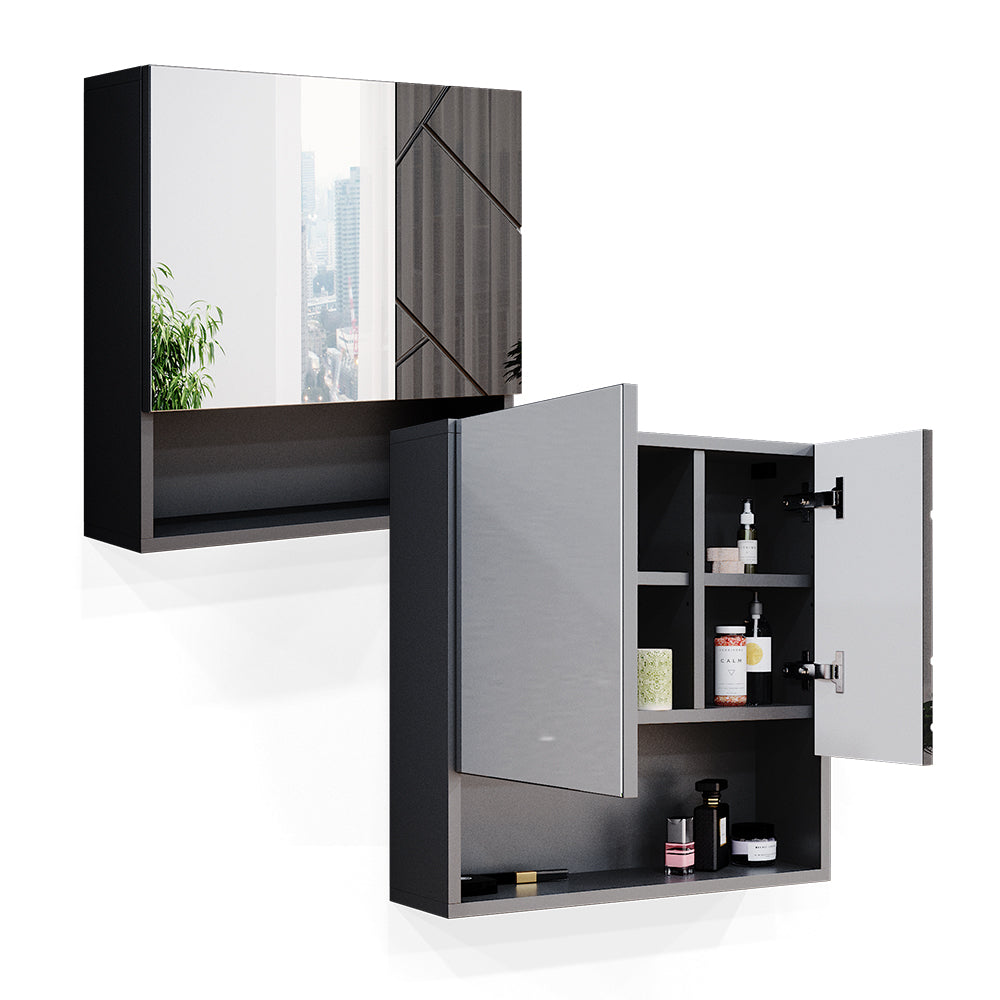 Vicco Specchio contenitore bagno Antracite lucido 54 x 55 cm