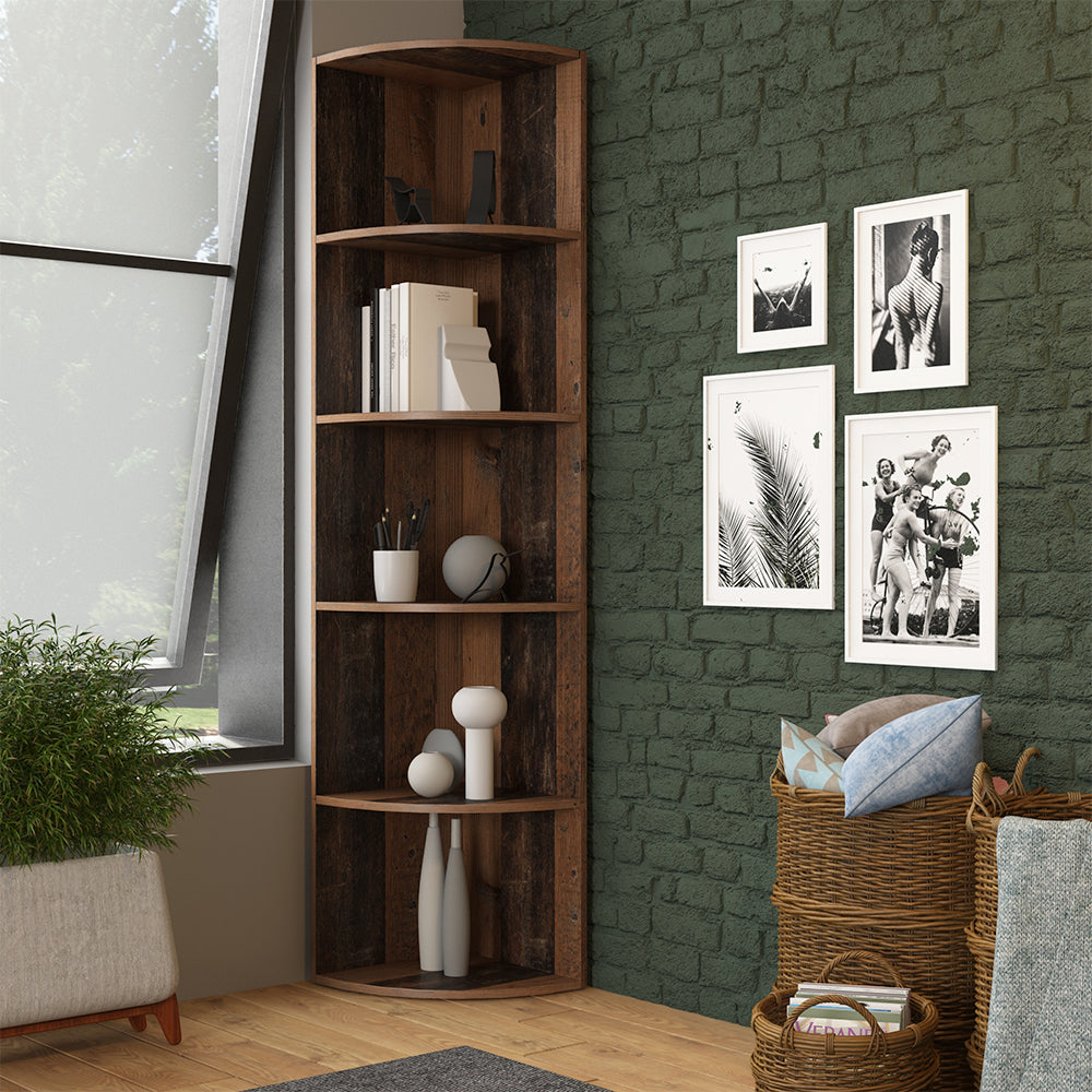 Vicco Libreria angolare da terra Legno antico 40 x 180 cm