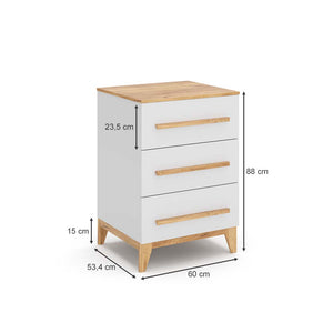 Vitalispa Cassettiera per camera da letto Bianco 53.4 x 88 cm