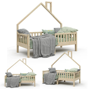 Vitalispa Letto montessori bambini Legno naturale 80x160 cm