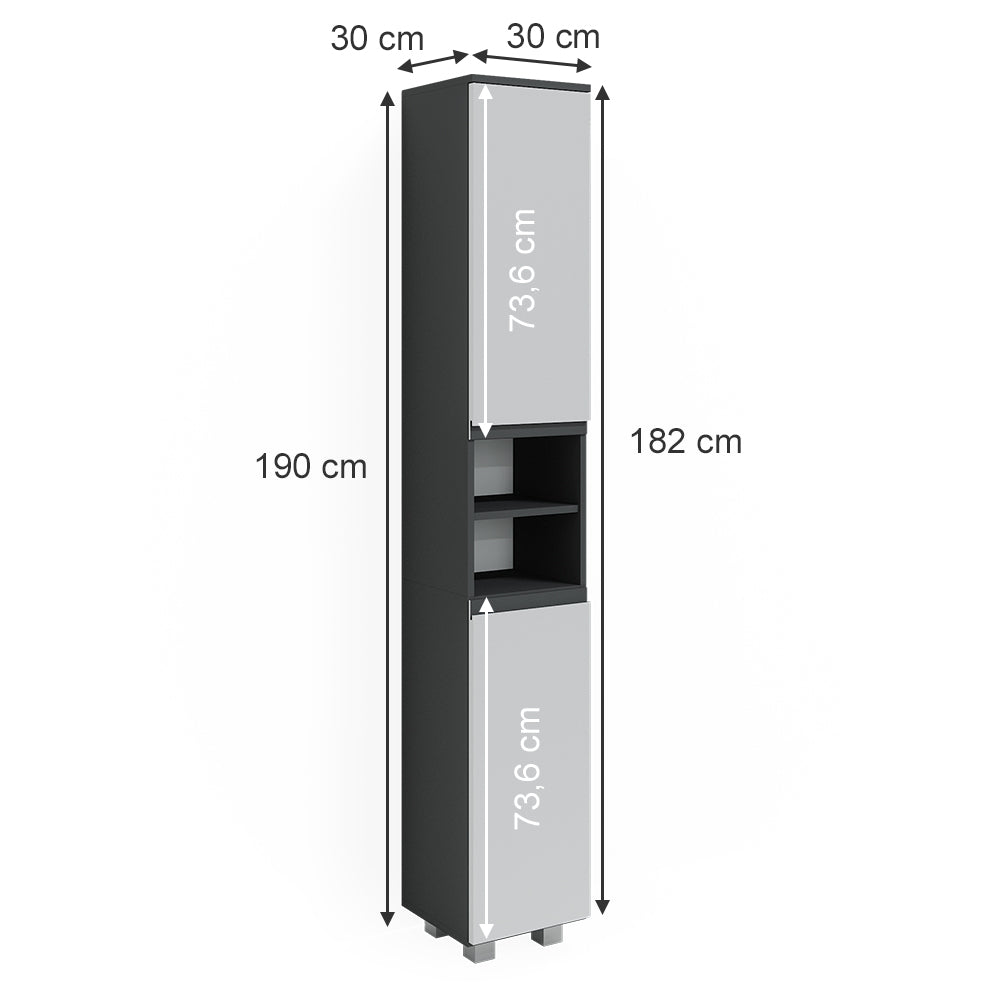 Vicco Mobile bagno alto Bianco 30 x 190 cm