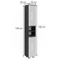 Vicco Mobile bagno alto Bianco 30 x 190 cm