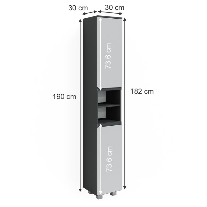 Vicco Mobile bagno alto Bianco 30 x 190 cm