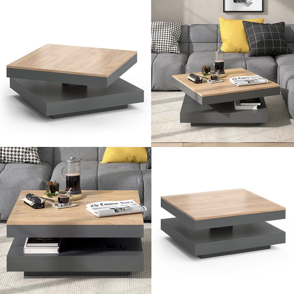 Vicco Tavolino da caffè Antracite 70 x 70 cm