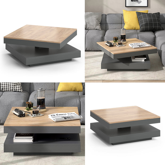 Vicco Tavolino da caffè Antracite 70 x 70 cm