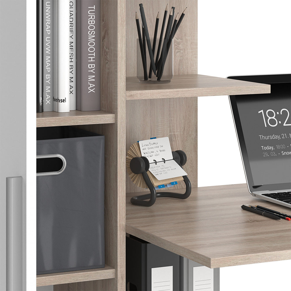 Vicco Scrivania con ripiani Sonoma/Bianco 150 x 59.3 cm