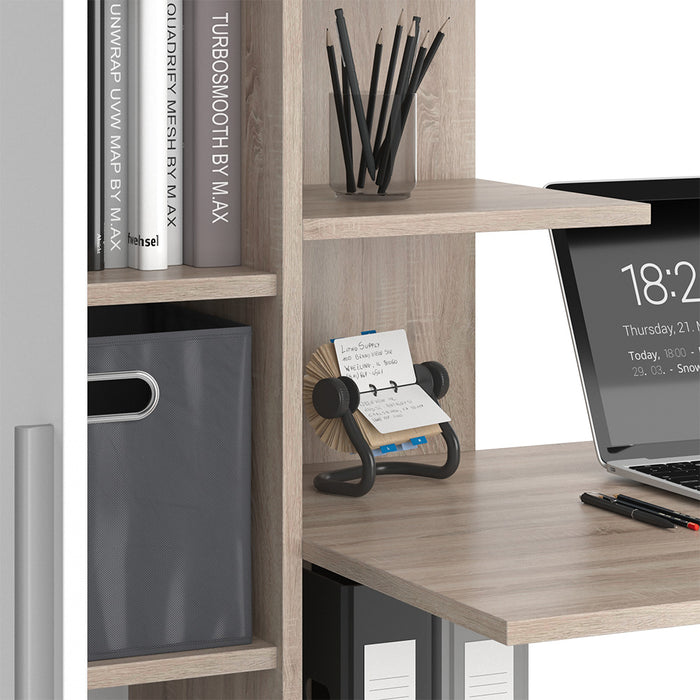 Vicco Scrivania con ripiani Sonoma/Bianco 150 x 59.3 cm