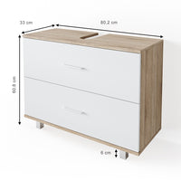 Vicco Mobile sottolavabo per bagno Bianco/Sonoma 80 x 60.8 cm