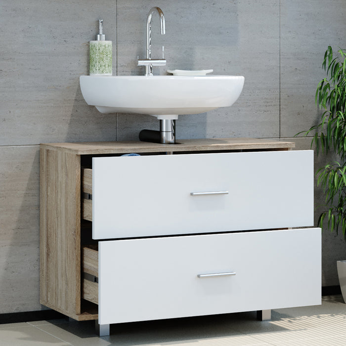 Vicco Mobile sottolavabo per bagno Bianco/Sonoma 80 x 60.8 cm