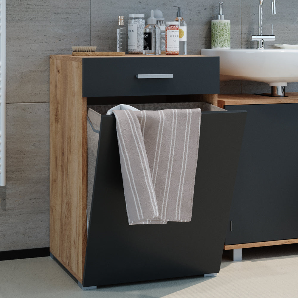 Vicco Armadietto da bagno con portabiancheria Antracite 50 x 78.5 cm