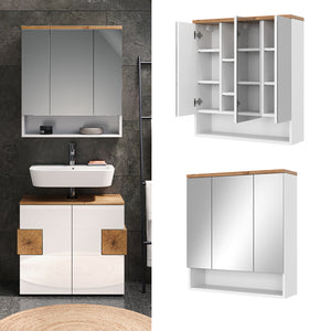 Vicco Specchio contenitore bagno Bianco 70 x 77.5 cm con 3 porte