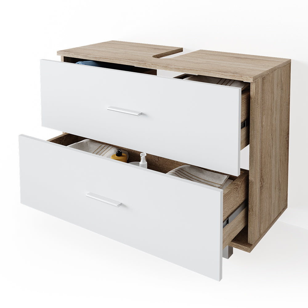 Vicco Mobile sottolavabo per bagno Bianco/Sonoma 80 x 60.8 cm