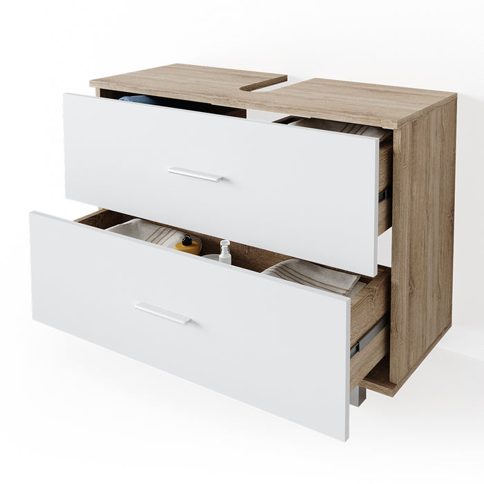 Vicco Mobile sottolavabo per bagno Bianco/Sonoma 80 x 60.8 cm