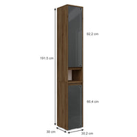 Vicco Mobile bagno alto Antracite lucido 30.2 x 190 cm