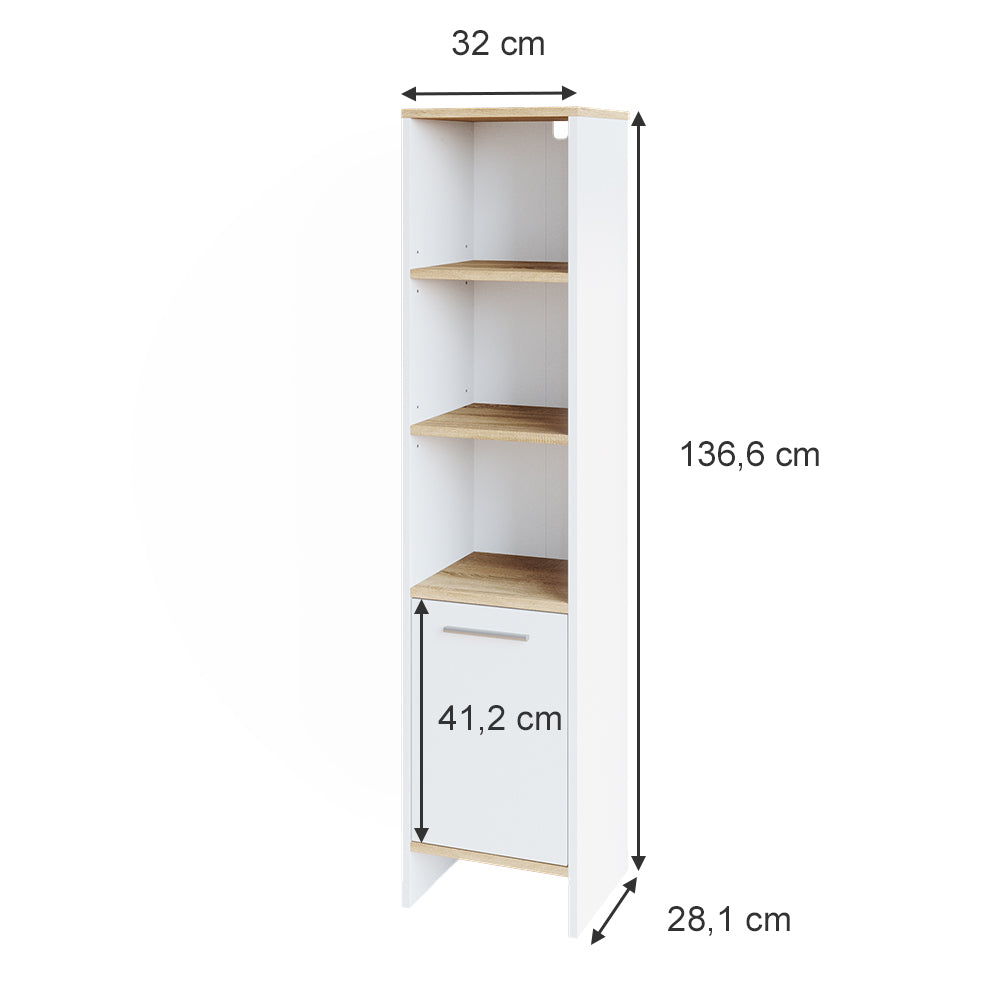 Vicco Mobile bagno alto Bianco 32 x 136.6 cm