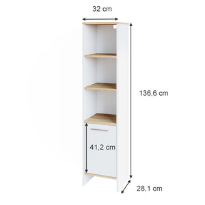 Vicco Mobile bagno alto Bianco 32 x 136.6 cm