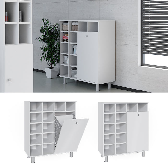 Vicco Armadietto da bagno con portabiancheria Bianco 78.4 x 91.6 cm