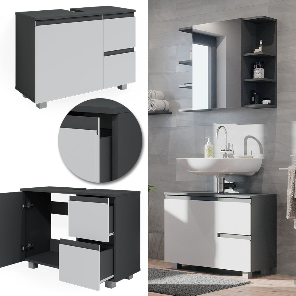 Vicco Mobile sottolavabo per bagno Antracite/bianco 80 x 60.8 cm