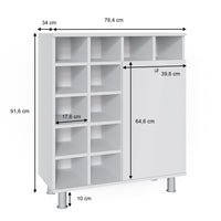 Vicco Armadietto da bagno con portabiancheria Bianco 78.4 x 91.6 cm