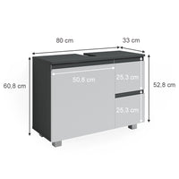 Vicco Mobile sottolavabo per bagno Antracite/bianco 80 x 60.8 cm