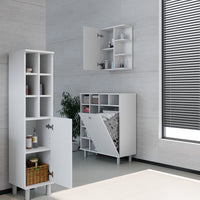 Vicco Armadietto da bagno con portabiancheria Bianco 78.4 x 91.6 cm