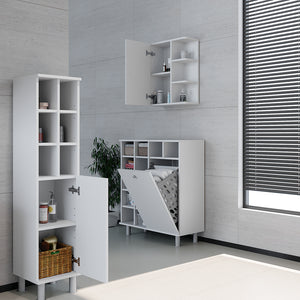 Vicco Armadietto da bagno con portabiancheria Bianco 78.4 x 91.6 cm