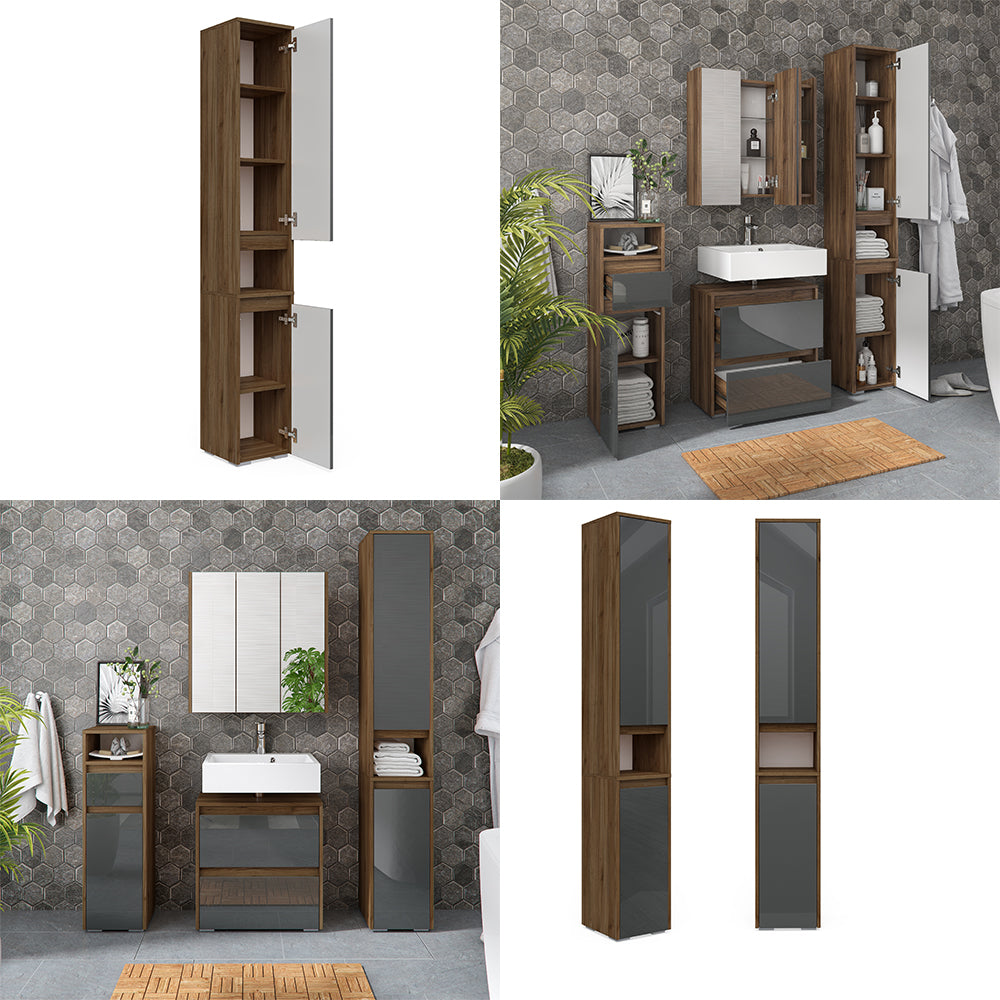 Vicco Mobile bagno alto Antracite lucido 30.2 x 190 cm