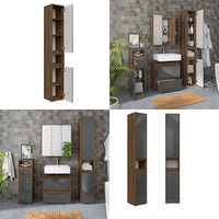 Vicco Mobile bagno alto Antracite lucido 30.2 x 190 cm