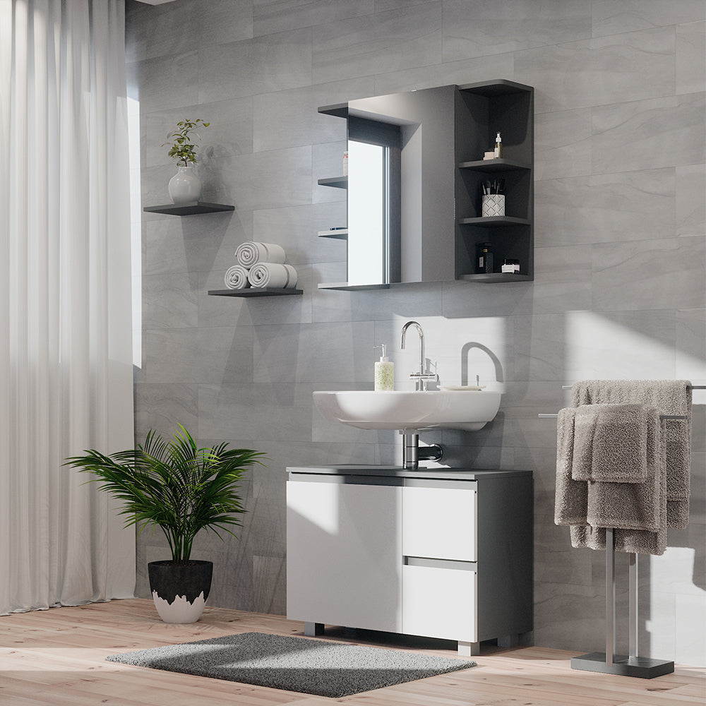 Vicco Mobile sottolavabo per bagno Antracite/bianco 80 x 60.8 cm