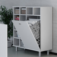 Vicco Armadietto da bagno con portabiancheria Bianco 78.4 x 91.6 cm