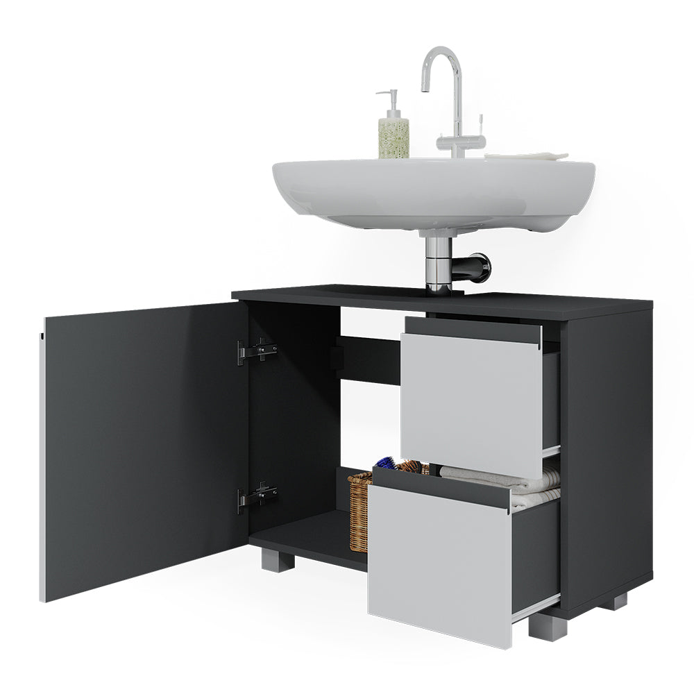 Vicco Mobile sottolavabo per bagno Antracite/bianco 80 x 60.8 cm