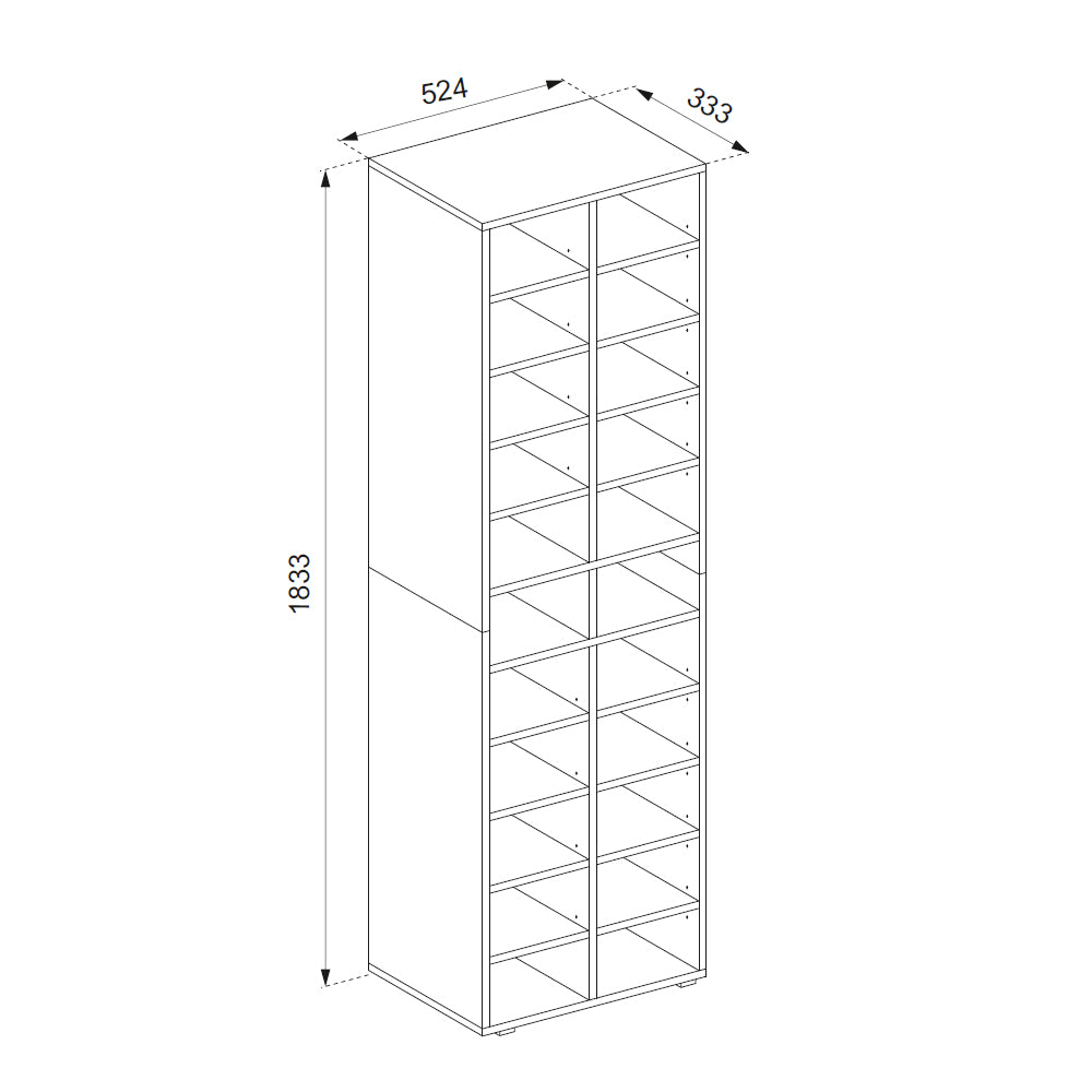Vicco Scarpiera Sonoma 52.4 x 183.3 cm 22 scomparti