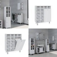 Vicco Armadietto da bagno con portabiancheria Bianco 78.4 x 91.6 cm