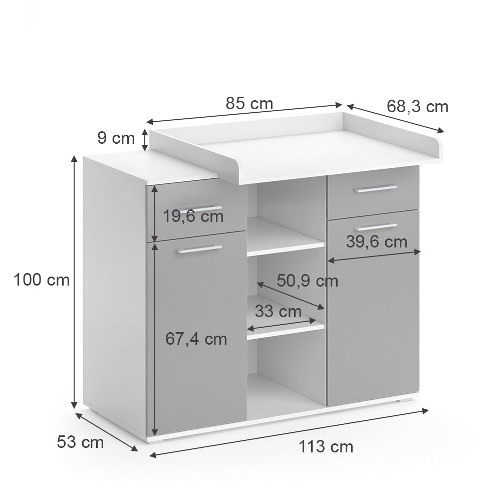 Vicco Fasciatoio Grigio 113 x 109 cm