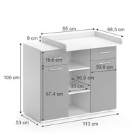 Vicco Fasciatoio Grigio 113 x 109 cm