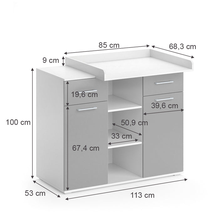 Vicco Fasciatoio Grigio 113 x 109 cm